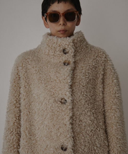VION(ヴィオン)の「ブークレロングコート / Boucle Long Coat(その他アウター・レディース・グレー/ベージュ・FREE)」の6枚目の写真