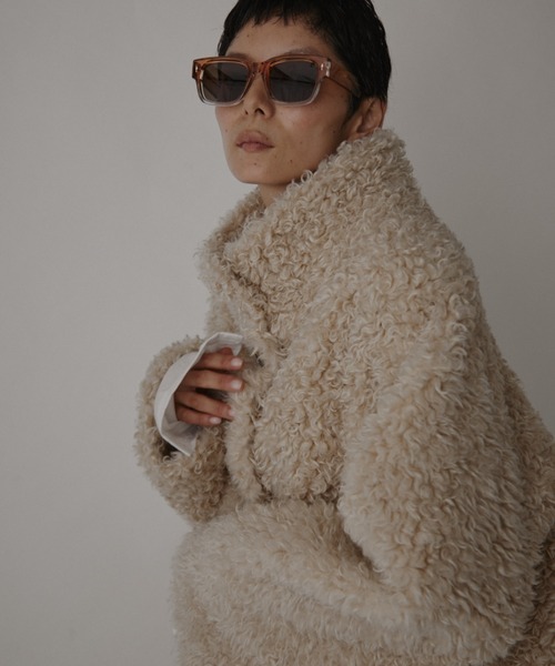 VION(ヴィオン)の「ブークレロングコート / Boucle Long Coat(その他アウター・レディース・グレー/ベージュ・FREE)」の12枚目の写真