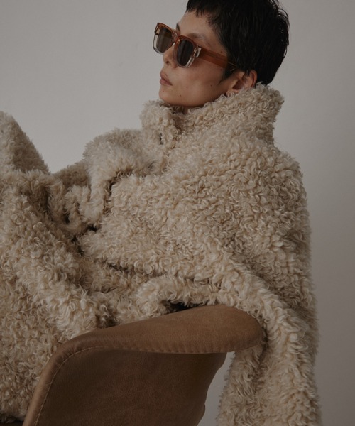 VION(ヴィオン)の「ブークレロングコート / Boucle Long Coat(その他アウター・レディース・グレー/ベージュ・FREE)」の13枚目の写真