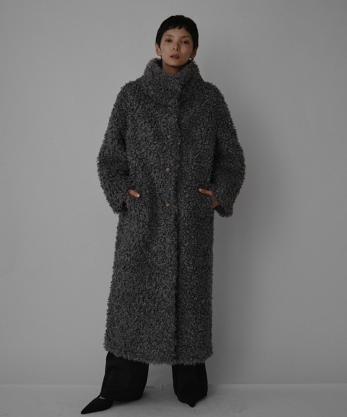 VION(ヴィオン)の「ブークレロングコート / Boucle Long Coat(その他アウター・レディース・グレー/ベージュ・FREE)」の14枚目の写真