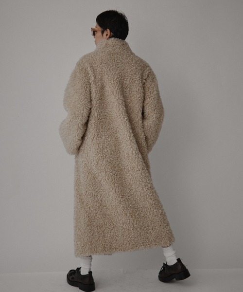 VION(ヴィオン)の「ブークレロングコート / Boucle Long Coat(その他アウター・レディース・グレー/ベージュ・FREE)」の11枚目の写真