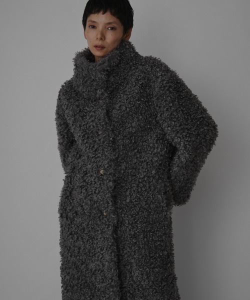 VION(ヴィオン)の「ブークレロングコート / Boucle Long Coat(その他アウター・レディース・グレー/ベージュ・FREE)」の20枚目の写真
