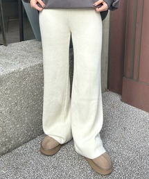 裏起毛リブニットパンツ
