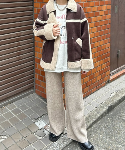 LAC-VERT（ラック・ヴェール）の「裏起毛リブニットパンツ（その他パンツ・レディース・ベージュ/ピンク/ブラック/オフホワイト/チャコールグレー・FREE）」の11枚目の写真