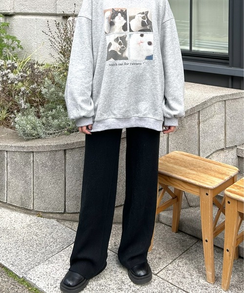 LAC-VERT（ラック・ヴェール）の「裏起毛リブニットパンツ（その他パンツ・レディース・ベージュ/ピンク/ブラック/オフホワイト/チャコールグレー・FREE）」の9枚目の写真