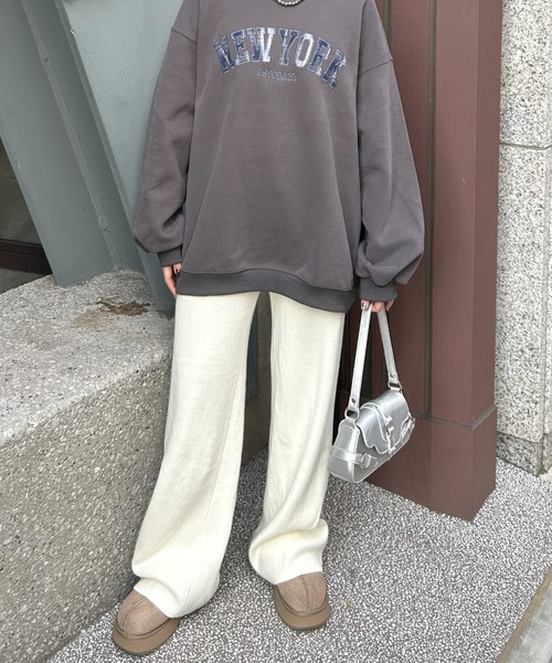 LAC-VERT（ラック・ヴェール）の「裏起毛リブニットパンツ（その他パンツ・レディース・ベージュ/ピンク/ブラック/オフホワイト/チャコールグレー・FREE）」の7枚目の写真