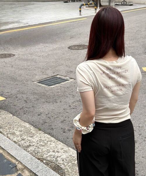LADY VOLUME(レディーボリューム)の「ハピネス リネン Tシャツ (ベージュ)(Tシャツ/カットソー・レディース・その他・MEDIUM/SMALL)」の6枚目の写真