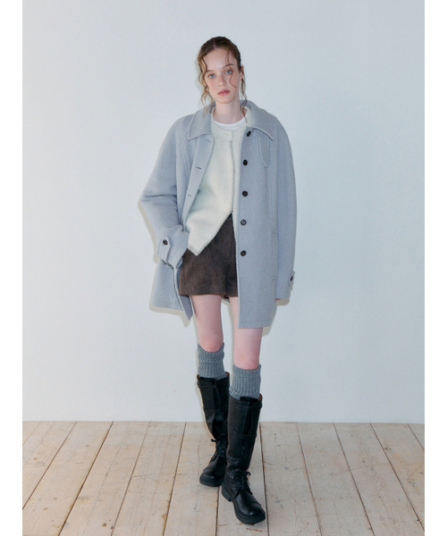 ETMON(エトモン)の「Boucle Stitch Half Coat, Light Blue(チェスターコート・レディース・その他・F)」の4枚目の写真