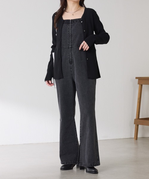 COLLAGE GALLARDAGALANTE（コラージュガリャルダガランテ）の「Q.anos/フレアデニムロンパース（サロペット/オーバーオール・レディース・ブルー/ブラック・FREE）」の21枚目の写真