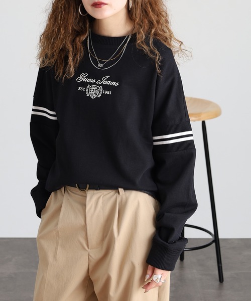 GUESS JEANS(ゲスジーンズ)の「GUESS JEANS リブクルーネックスウェットシャツ(スウェット・レディース・ブラック/ホワイト/レッド・M/L/S/XS)」の17枚目の写真