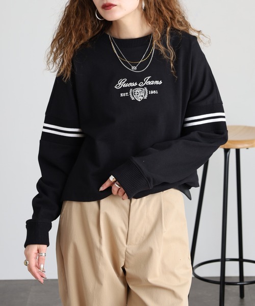GUESS JEANS(ゲスジーンズ)の「GUESS JEANS リブクルーネックスウェットシャツ(スウェット・レディース・ブラック/ホワイト/レッド・M/L/S/XS)」の18枚目の写真