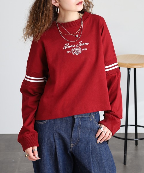 GUESS JEANS(ゲスジーンズ)の「GUESS JEANS リブクルーネックスウェットシャツ(スウェット・レディース・ブラック/ホワイト/レッド・M/L/S/XS)」の21枚目の写真