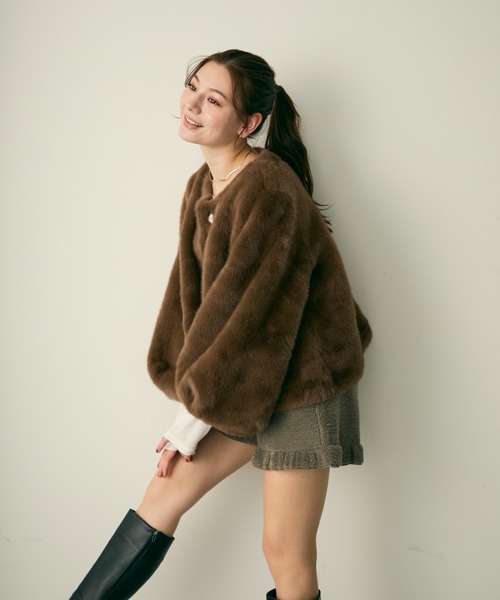 Lunea（ルネア）の「フリルボアショートパンツ（その他パンツ・レディース・アイボリー/グレー・FREE）」の21枚目の写真