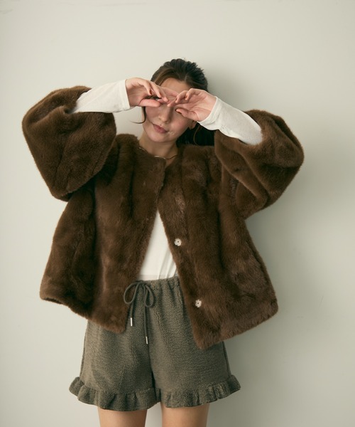 Lunea（ルネア）の「フリルボアショートパンツ（その他パンツ・レディース・アイボリー/グレー・FREE）」の17枚目の写真