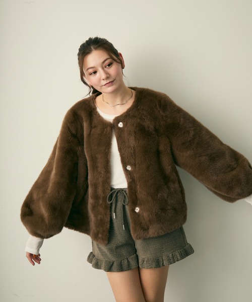 Lunea（ルネア）の「フリルボアショートパンツ（その他パンツ・レディース・アイボリー/グレー・FREE）」の18枚目の写真