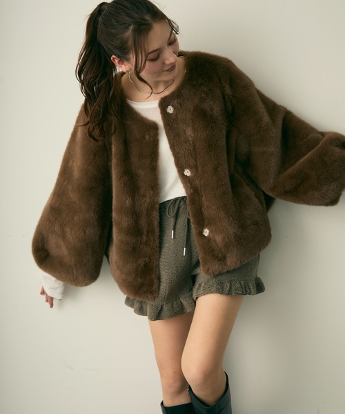 Lunea（ルネア）の「フリルボアショートパンツ（その他パンツ・レディース・アイボリー/グレー・FREE）」の13枚目の写真