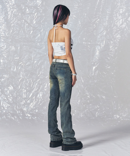 SCHISM INDUCING(スキズムインデューシング)の「ZIPPER FLARED JEANS BLUE(デニムパンツ・レディース・その他・SMALL/MEDIUM)」の17枚目の写真