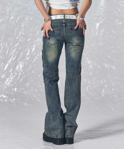 SCHISM INDUCING(スキズムインデューシング)の「ZIPPER FLARED JEANS BLUE(デニムパンツ・レディース・その他・SMALL/MEDIUM)」の18枚目の写真