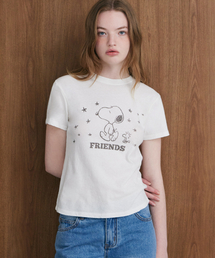 LADY VOLUME（レディーボリューム）の「フレンズスヌーピーTシャツ (アイボリー)（Tシャツ/カットソー）」