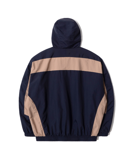 QT8 GARMENTS(キューティーエイトガーメント)の「LB Retro Hooded Track Jacket (Navy/Beige)(ナイロンジャケット・レディース・その他・MEDIUM/LARGE/X-LARGE)」の3枚目の写真
