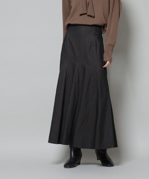 NANO universe(ナノユニバース)の「切り替え裾フレアスカート(スカート・レディース・ブラック/ブラウン/ダークベージュ・FREE)」の2枚目の写真