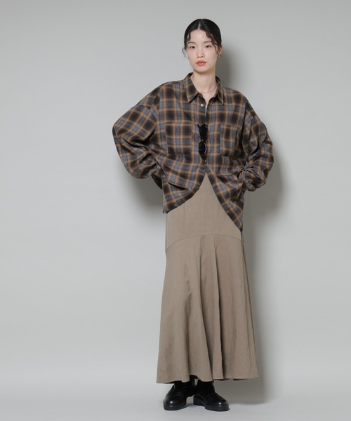 NANO universe(ナノユニバース)の「切り替え裾フレアスカート(スカート・レディース・ブラック/ブラウン/ダークベージュ・FREE)」の11枚目の写真