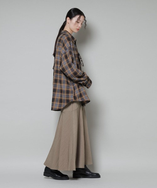 NANO universe(ナノユニバース)の「切り替え裾フレアスカート(スカート・レディース・ブラック/ブラウン/ダークベージュ・FREE)」の14枚目の写真