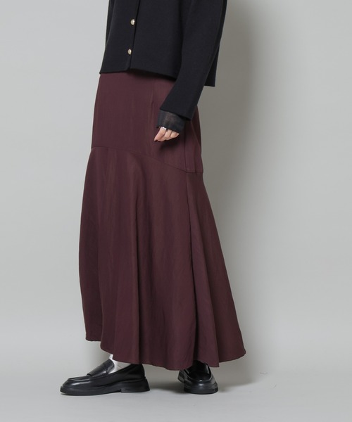 NANO universe(ナノユニバース)の「切り替え裾フレアスカート(スカート・レディース・ブラック/ブラウン/ダークベージュ・FREE)」の4枚目の写真