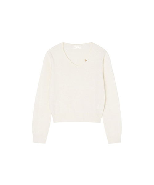 Rectory V-Neck Knit _ Cream