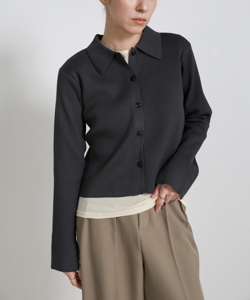 select MOCA（セレクトモカ）の「【軽量】スポンディッシュポロニットカーディガン / セットアップ対応可（カーディガン/ボレロ・レディース・アイボリー/ブラック/スミクロ/キャメル・FREE）」の3枚目の写真