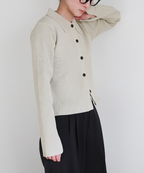 select MOCA（セレクトモカ）の「【軽量】スポンディッシュポロニットカーディガン / セットアップ対応可（カーディガン/ボレロ・レディース・アイボリー/ブラック/スミクロ/キャメル・FREE）」の11枚目の写真