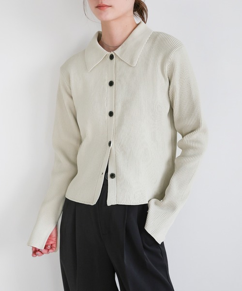 select MOCA（セレクトモカ）の「【軽量】スポンディッシュポロニットカーディガン / セットアップ対応可（カーディガン/ボレロ・レディース・アイボリー/ブラック/スミクロ/キャメル・FREE）」の13枚目の写真