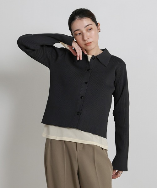 select MOCA（セレクトモカ）の「【軽量】スポンディッシュポロニットカーディガン / セットアップ対応可（カーディガン/ボレロ・レディース・アイボリー/ブラック/スミクロ/キャメル・FREE）」の21枚目の写真