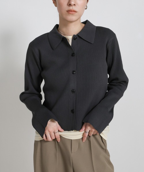 select MOCA（セレクトモカ）の「【軽量】スポンディッシュポロニットカーディガン / セットアップ対応可（カーディガン/ボレロ・レディース・アイボリー/ブラック/スミクロ/キャメル・FREE）」の20枚目の写真