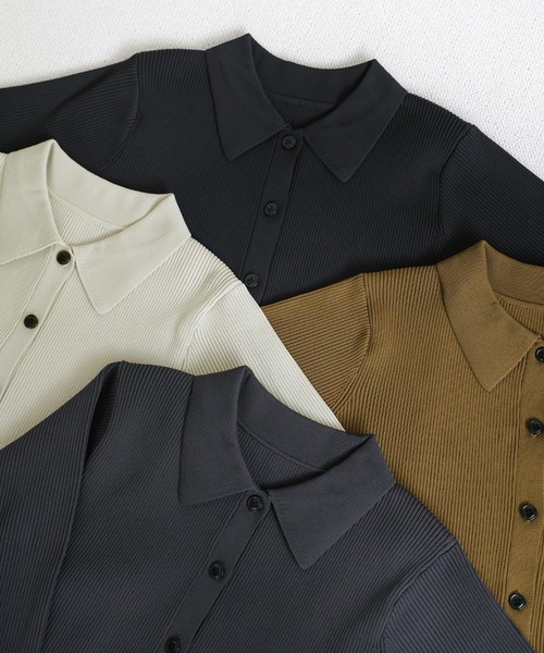 select MOCA（セレクトモカ）の「【軽量】スポンディッシュポロニットカーディガン / セットアップ対応可（カーディガン/ボレロ・レディース・アイボリー/ブラック/スミクロ/キャメル・FREE）」の18枚目の写真