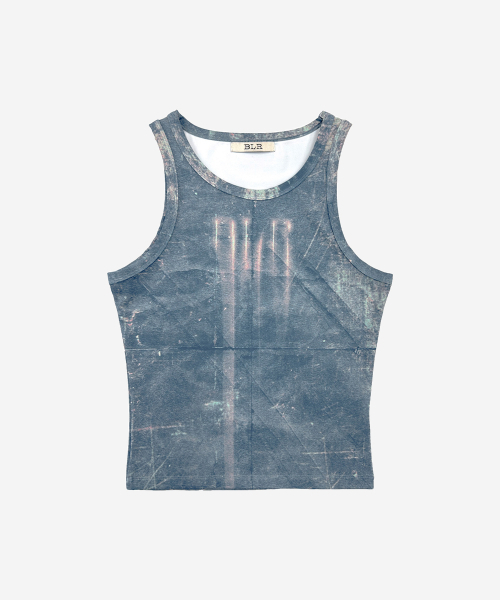 BLR(ビーエルアール)の「BLR Printed Blue Sleeveless(Tシャツ/カットソー・レディース・その他・SMALL/MEDIUM)」の1枚目の写真