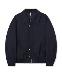 オーバーサイズプラケットサテンブルゾンNAVY