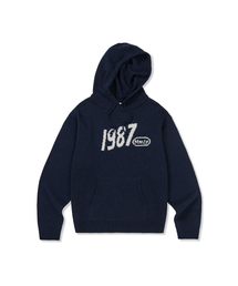 [Mmlg] WAVY LOGO HOOD KNIT (NAVY)