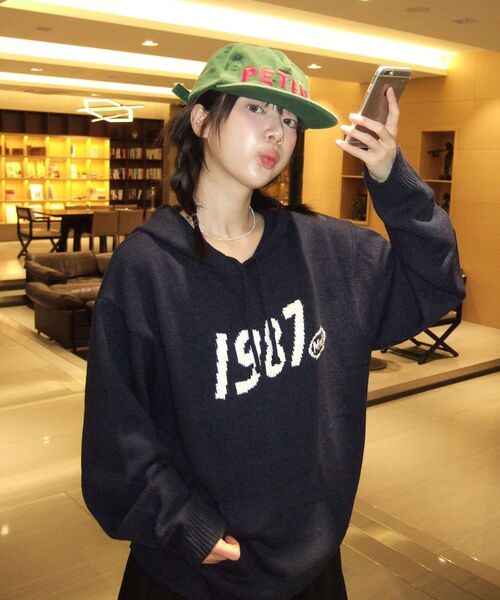 MMLG（エムエムエルジー）の「[Mmlg] WAVY LOGO HOOD KNIT (NAVY)（パーカー・レディース・その他・SMALL/MEDIUM/LARGE/X-LARGE）」の9枚目の写真