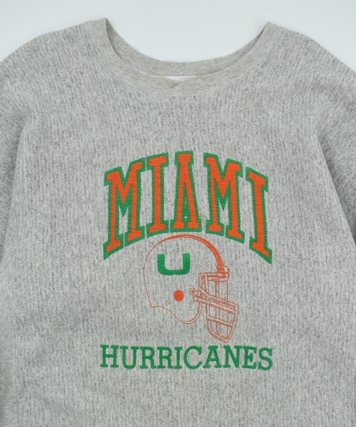 HANES(ヘインズ)の「【USED】90’s Hanes “Miami Hurricanes” リバースタイプ スウェット USA製(スウェット・メンズ・グレー・LARGE)」の2枚目の写真