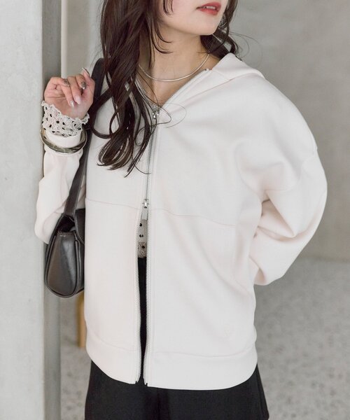 mystic（ミスティック）の「WZIPフーディーパーカー（パーカー・レディース・グレー/チャコールグレー/アイボリー・FREE）」の4枚目の写真