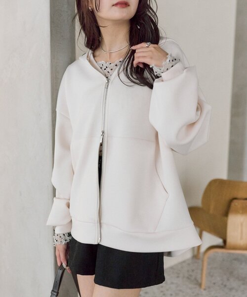 mystic（ミスティック）の「WZIPフーディーパーカー（パーカー・レディース・グレー/チャコールグレー/アイボリー・FREE）」の5枚目の写真