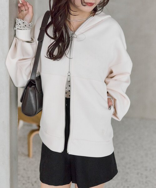 mystic（ミスティック）の「WZIPフーディーパーカー（パーカー・レディース・グレー/チャコールグレー/アイボリー・FREE）」の6枚目の写真