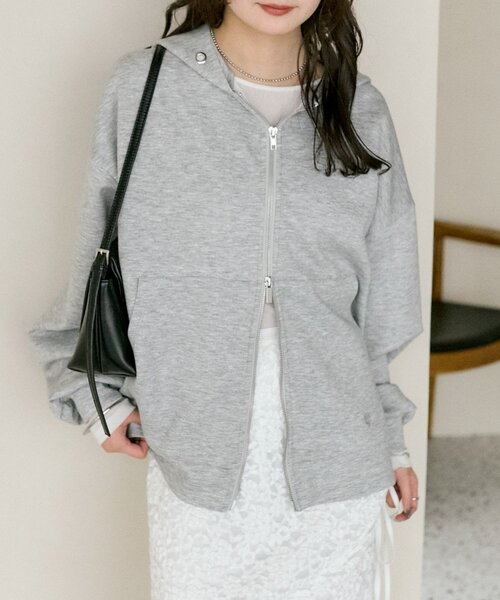 mystic（ミスティック）の「WZIPフーディーパーカー（パーカー・レディース・グレー/チャコールグレー/アイボリー・FREE）」の18枚目の写真