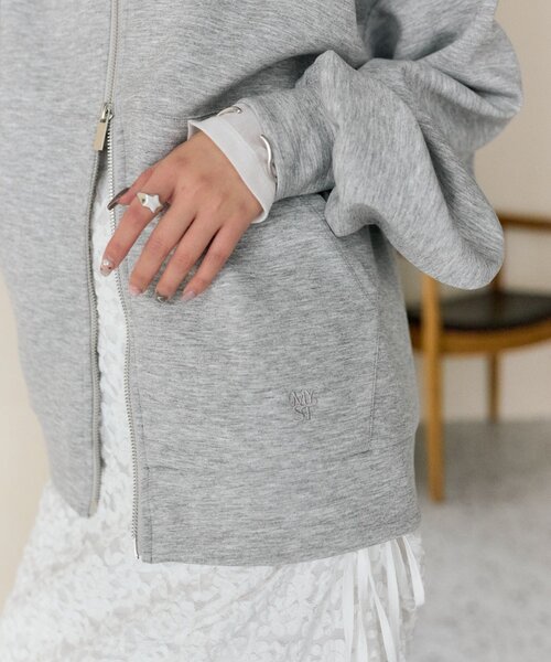 mystic（ミスティック）の「WZIPフーディーパーカー（パーカー・レディース・グレー/チャコールグレー/アイボリー・FREE）」の20枚目の写真