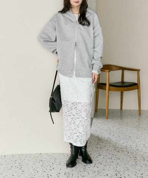 mystic（ミスティック）の「WZIPフーディーパーカー（パーカー・レディース・グレー/チャコールグレー/アイボリー・FREE）」の22枚目の写真