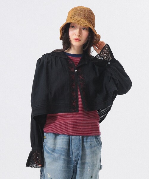 BEAMS BOY（ビームスボーイ）の「ヴィンテージ レース ブラウス（シャツ/ブラウス・レディース・ミント/ブラック/オフホワイト・ONE SIZE）」の12枚目の写真