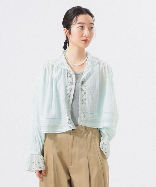 BEAMS BOY（ビームスボーイ）の「ヴィンテージ レース ブラウス（シャツ/ブラウス・レディース・ミント/ブラック/オフホワイト・ONE SIZE）」の16枚目の写真