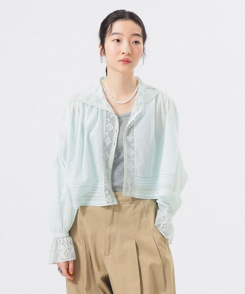 BEAMS BOY（ビームスボーイ）の「ヴィンテージ レース ブラウス（シャツ/ブラウス・レディース・ミント/ブラック/オフホワイト・ONE SIZE）」の17枚目の写真