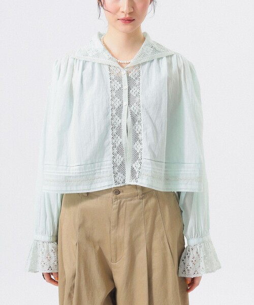 BEAMS BOY（ビームスボーイ）の「ヴィンテージ レース ブラウス（シャツ/ブラウス・レディース・ミント/ブラック/オフホワイト・ONE SIZE）」の18枚目の写真